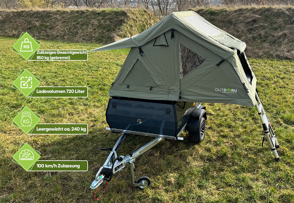 OnSite Pure Dachzelt-Anhänger + Dachzelt Compact